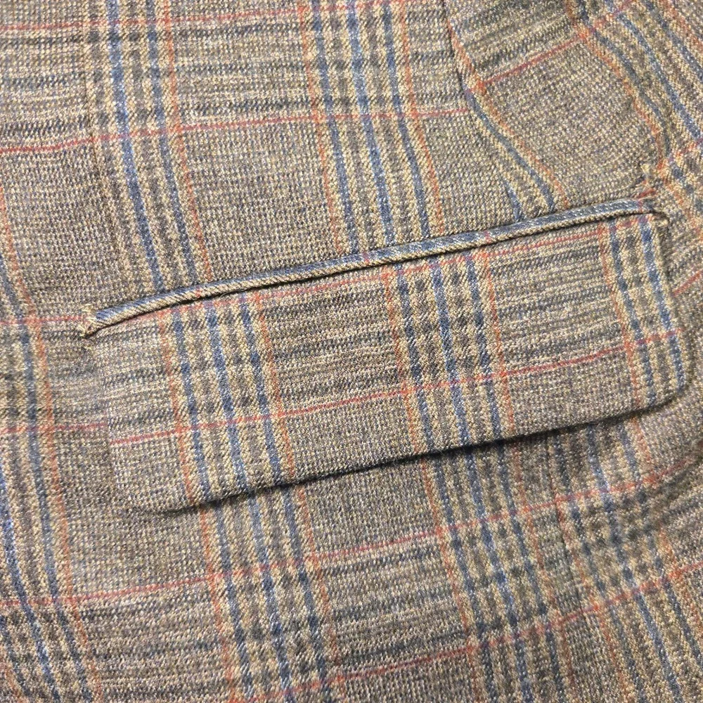 Loro Piana Cremieux Sport Coat 48R Mens Brown Glen Plaid Wool Blazer Jacket Can